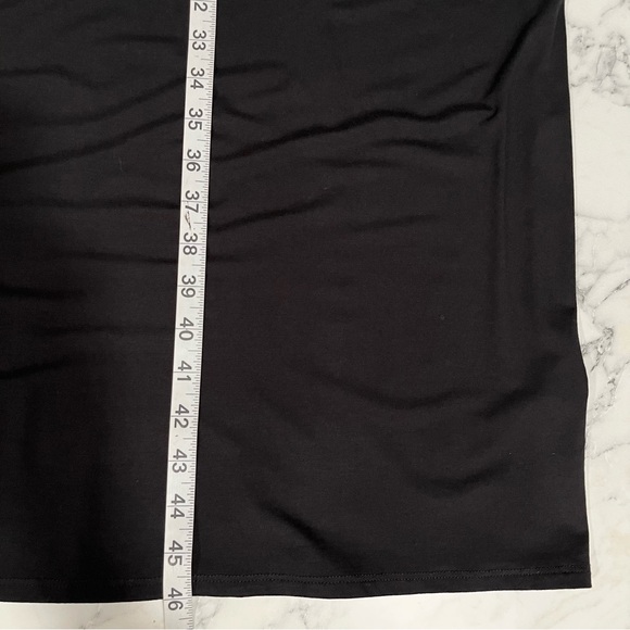 Mimu Maxi Dress Black Drawstring Waist Boatneck Oversized Relaxed Fit Stretch LT - Picture 8 of 10